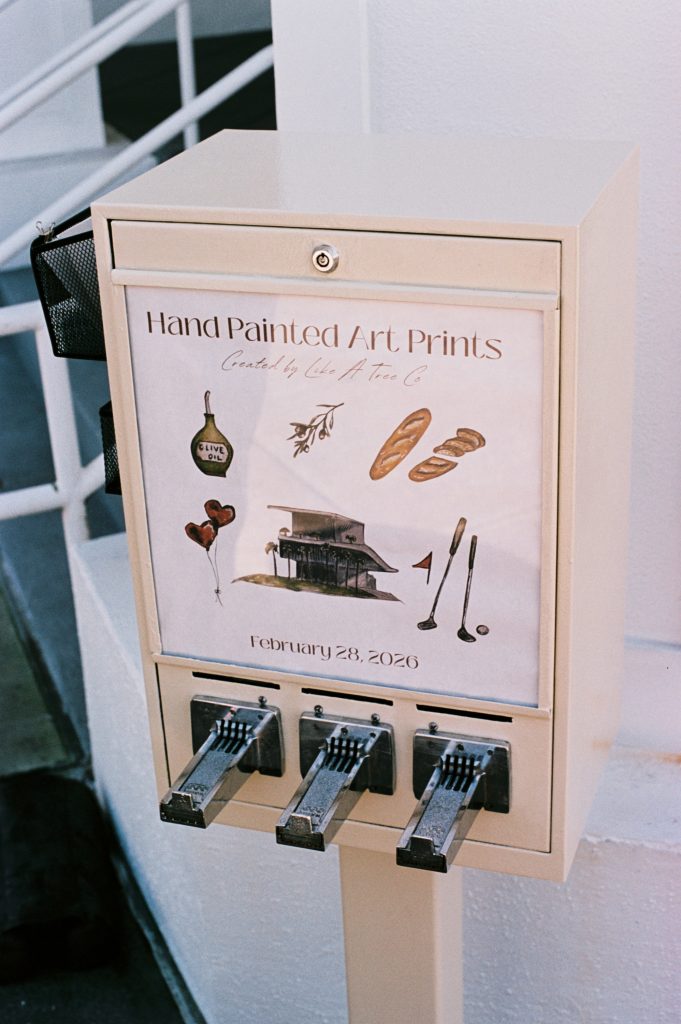 Vintage vending machine for rent for weddings, events and corporate funtions.